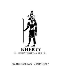 Ancient egyptian god kherty silhouette, middle east god Logo