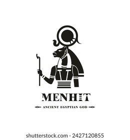 Ancient egyptian god mut silhouette, middle east god Logo	