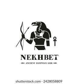 Ancient egyptian god nekhbet silhouette, middle east god Logo	