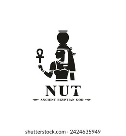 Ancient egyptian god nut silhouette, middle east god Logo