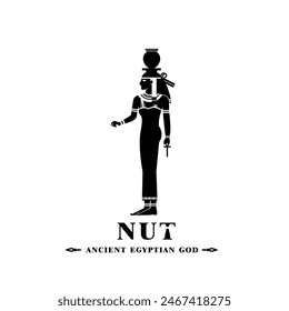 Ancient egyptian god nut silhouette, middle east god Logo