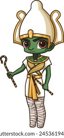 Ancient egyptian god osiris vector illustration