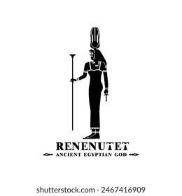 Ancient egyptian god renenutet silhouette, middle east god Logo