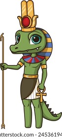 Ancient egyptian god sobek vector illustration