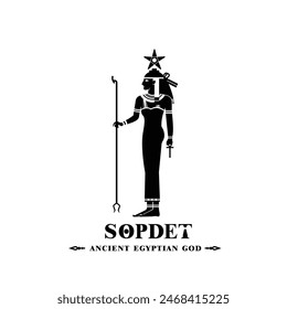 Ancient egyptian god sopdet silhouette, middle east god Logo