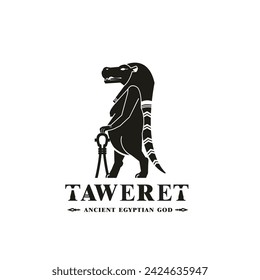 Antiguo dios egipcio taweret silueta, dios de Oriente Medio Logo