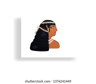 Ancient Egyptian hairstyle vector drawing
