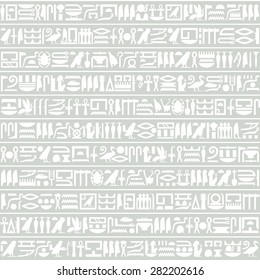 Ancient Egyptian hieroglyphic decorative background horizontal