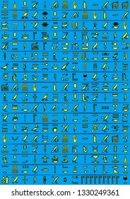 Ancient Egyptian hieroglyphics. Vector illustration that can be used for wallpaper and background.Hieroglyphs character set 3.