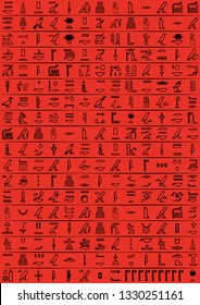 Ancient Egyptian hieroglyphics. Vector illustration that can be used for wallpaper and background.Hieroglyphs character set 5.