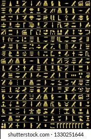 Ancient Egyptian hieroglyphics. Vector illustration that can be used for wallpaper and background.Hieroglyphs character set 6.