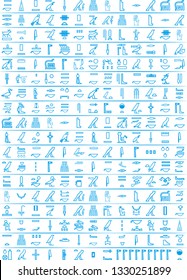Ancient Egyptian hieroglyphics. Vector illustration that can be used for wallpaper and background.Hieroglyphs character set 8.