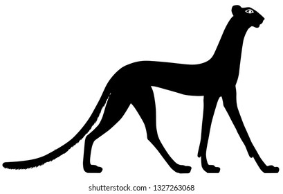 Ancient Egyptian leopard silhouette.