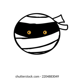 ancient Egyptian mummy undead zombie cute emoticon spooky face   vector 