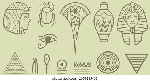 Ancient Egyptian ornament Tribal. Tribal art Egyptian vintage ethnic. Traditional ornate vector illustration collection. Can be used for cloth, flyers, bags, furniture, and tattoo