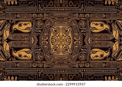 Ancient Egyptian Ornament Tribal Pattern. Abstract seamless traditional folk graphic line. Ornate elegant luxury vintage retro modern minimal for texture textile fabric backdrop background wallpaper.