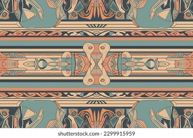 Ancient Egyptian Ornament Tribal Pattern. Abstract seamless traditional folk graphic line. Ornate elegant luxury vintage retro modern minimal for texture textile fabric backdrop background wallpaper.