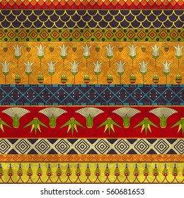 Ancient Egyptian ornament Tribal seamless pattern. ?an be used for cloth, jackets,  invitation, flyers, bags, notebooks, cards, envelopes, pads, blankets, furniture, packing,