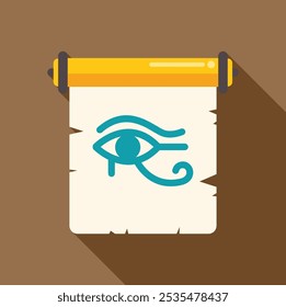 Ancient egyptian papyrus scroll depicting eye of horus symbol, representing protection, royal power, and good health in ancient egyptian religion