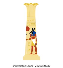 Ancient Egyptian pillars with broken columns and ornamental shapes, ideal for temple, archaeology, and historical-themed designs
