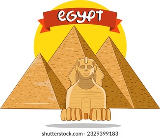 ancient egyptian and pyramids cartoon vector 