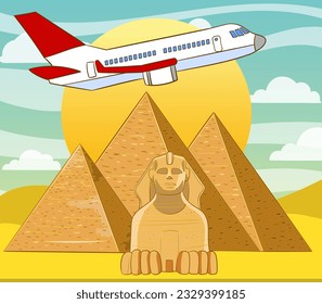 ancient egyptian and pyramids cartoon vector 