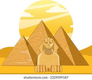 ancient egyptian and pyramids cartoon vector 