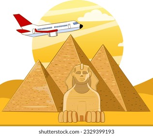 ancient egyptian and pyramids cartoon vector 