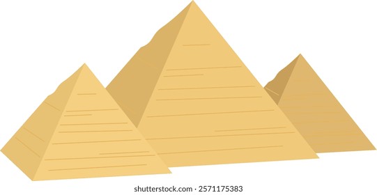 Ancient Egyptian Pyramids Flat Illustration