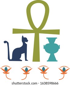 Ancient Egyptian symbols and Ankh