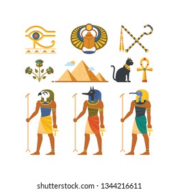 ancient egyptian symbols vector on a white background