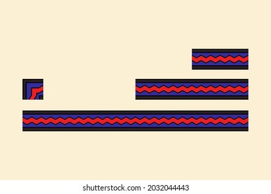 an ancient Egyptian theme vector seamless border or frame with different lengths - short, medium, and long - and inner and outer corner.