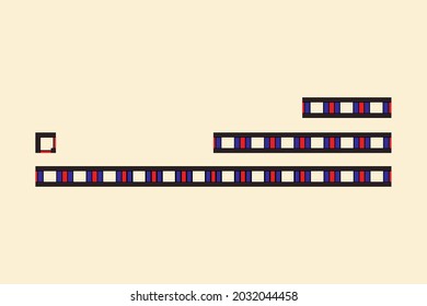 an ancient Egyptian theme vector seamless border or frame with different lengths - short, medium, and long - and inner and outer corner.