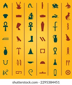 Ancient egyptian vector symbols set