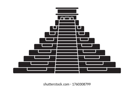 Ancient el Castillo pyramid flat icon for apps and websites