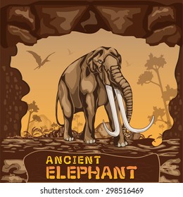 Ancient Elephant illustration Vector Concept