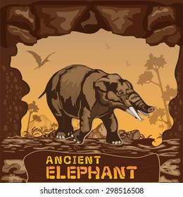 Ancient Elephant illustration Vector Concept
