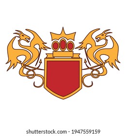 Ancient emblem or dragon pattern. Vector illustration. 