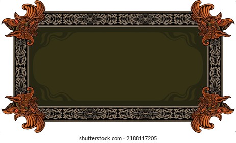 Ancient engraved classical style greeting card vector design, color editable