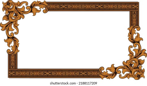 Ancient engraved classical style greeting card vector design, color editable