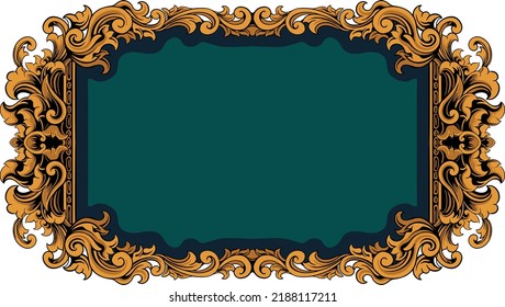 Ancient engraved classical style greeting card vector design, color editable