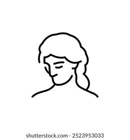 Alte weibliche Büste Symbol. Einfaches Büstensymbol einer alten Frau für Social Media, App und Webdesign. Vektorgrafik