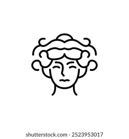 Ancient female head sculpture icon. Simple bust icon of an ancient woman for social media, app, and web design. Vector illustration