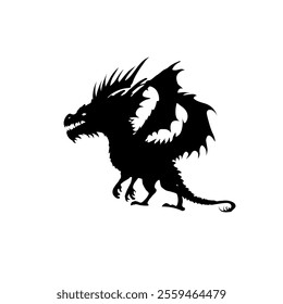 Ancient Fire Dragon silhouette illustration