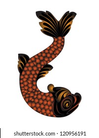 ancient fish on white background