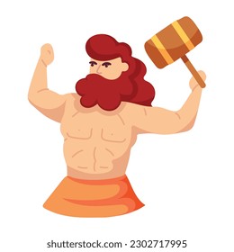 An ancient flat illustration of hephaestus god