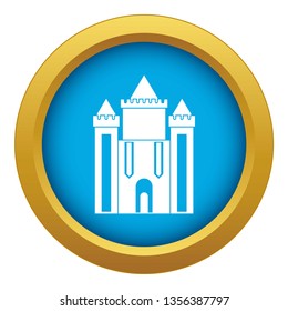 Ancient fort icon blue vector isolated on white background for any design