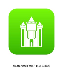 Ancient fort icon digital green for any design isolated on white vector illustration