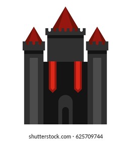 Ancient fort icon flat isolated on white background vector illustration