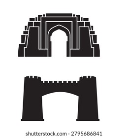 Ancient Fort Stone Arches Heritage Silhouette